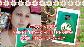 Good Vibes Sheet MASK FULL REVIEW and HOW TO USE/GOOD VIBES TEA TREE SHEET MASK FULL REVIEW