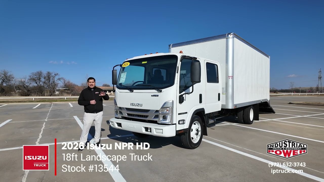 Обзор 18-футового ландшафтного грузовика Isuzu NPR HD 2026 года выпуска - Номер в наличии: 13544 ...