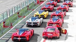 13x ferrari laferrari in a row - cavalcade 2015 hq