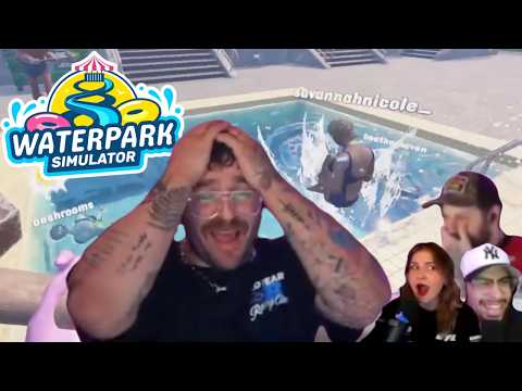 we were NOT ready to open | Waterpark Sim w/ friends