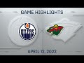 NHL Highlights | Oilers vs. Wild - Apr. 12, 2022