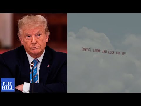 Banner flown over Trump's Mar-a-Lago during impeachment trial reads: "CONVICT TRUMP AND LOCK HIM UP"