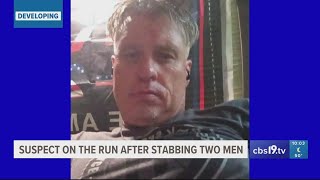 Officials searching for suspect, woman after 2 men stabbed in Henderson County