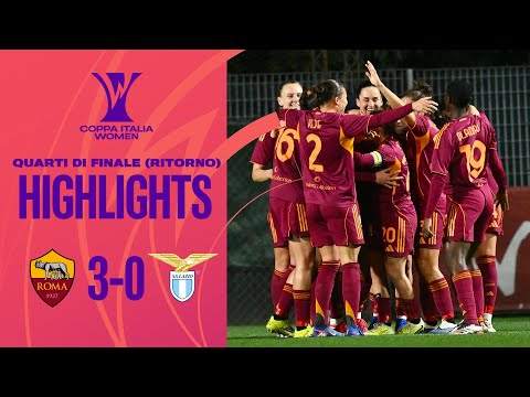 Video Roma-Lazio 3-0 | Corelli e doppietta di Viens: Roma in semifinale | #CoppaItaliaWomen