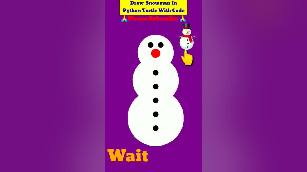 ☃️Draw Snowman In Python Turtle With Code|#shorts #snowman # ...