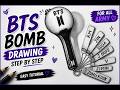 How to Draw BTS Army Bomb 💣 Step by Step | Easy BTS Lightstick Drawing Tutorial for Beginners 💜#art
