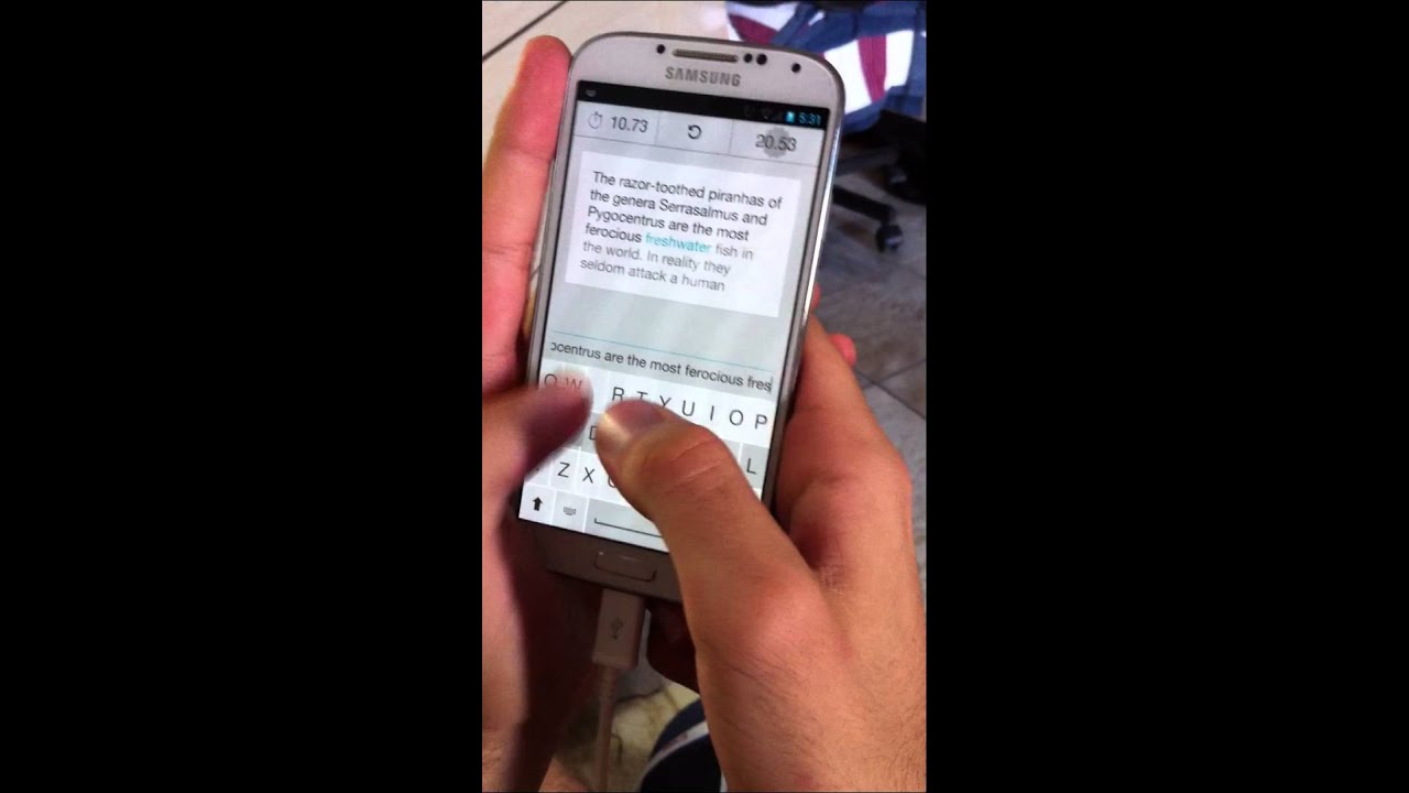 Unofficial World Record for typing with Fleksy