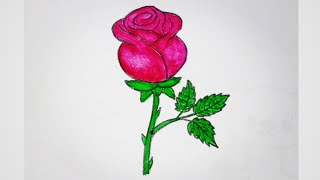ROSE Drawing Easy 🌹| How to Draw a Rose step by step