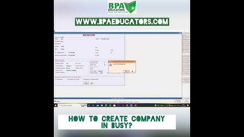 How to create company in Busy?