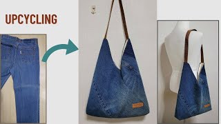 DIY  안입는 청바지 리폼/양면가방 만들기/Upcycling jeans/both sides/호보백/Hobo Bag/에코백/Making Eco Bag/refashion