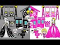 Paper Dolls Dress Up - Pink Panther and Black Panther Dresses Quiet Book - Barbie Story & Crafts