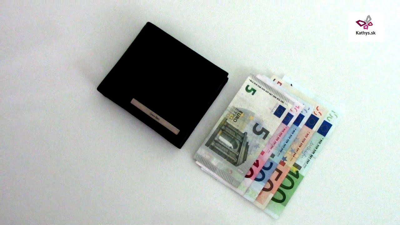 Calvin Klein panska penazenka na mince - vkladanie eurobankoviek