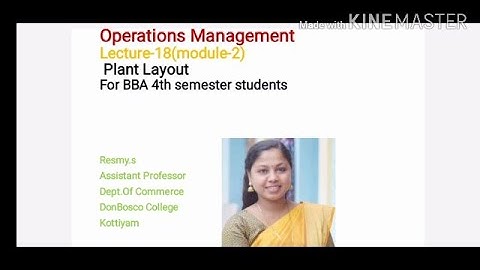 LECTURE-18-OPERATIONS MANAGEMENT (MODULE-2)  PLANT LAYOUT –BBA S4