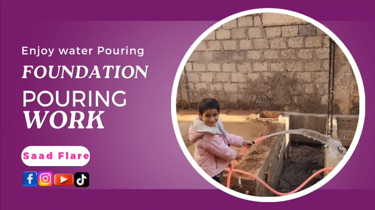 water pouring on foundation ! 120 yard 4.5 marl house construction ! 09 bas work of construction !