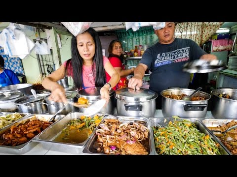 Philippines Street Food - AMAZING Filipino Food at Aling Sosing's Carinderia in Manila!