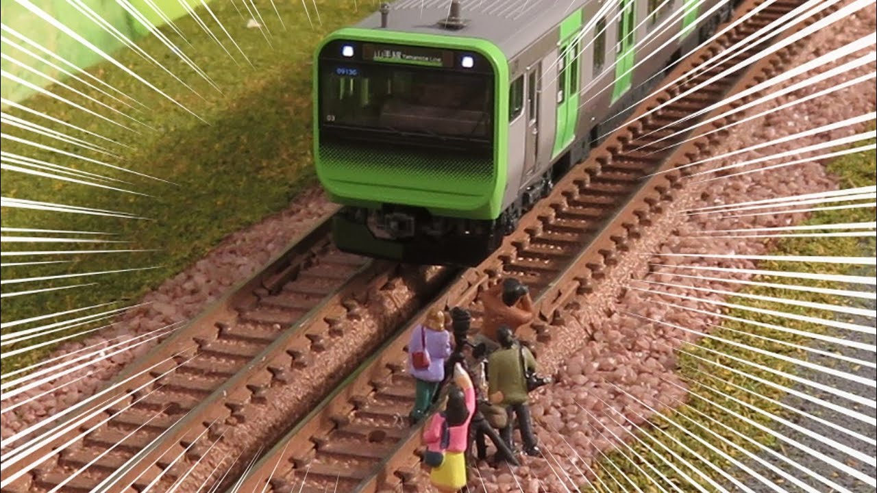 ネタ・線路】Nゲージ 複線のような単線モジュール 走行シーン集 - YouTube