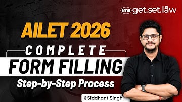 AILET 2026 Application Form Out | How to fill AILET 2026 Form | AILET Registration 2026 | Siddhant