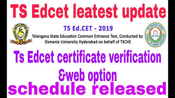 Ts Edcet 2019 cousiling schedule||Ts Edcet certificate verification& web option full details||