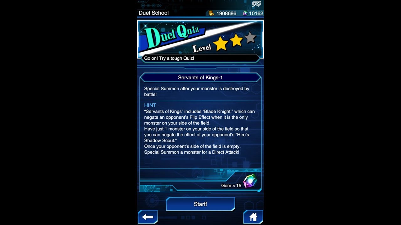 Yugioh Duel Links - Duel Quiz Level 2 : Servant of The Kings 1