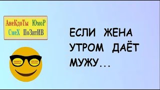 Смешные анекдоты! Короткие приколы! ЖЕНА утром дает МУЖУ    Юмор! Смех! Позитив! Шутки!