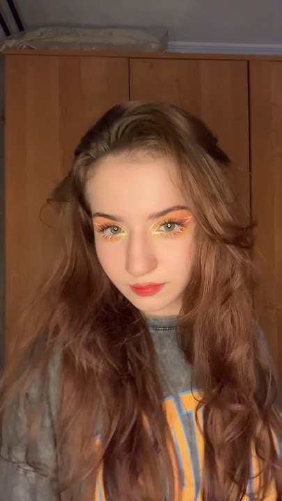 Оранжево-желтый макияж🧡💛 - YouTube