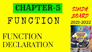 Chapter 5 | function declaration in C++ | 10 class Sindh board