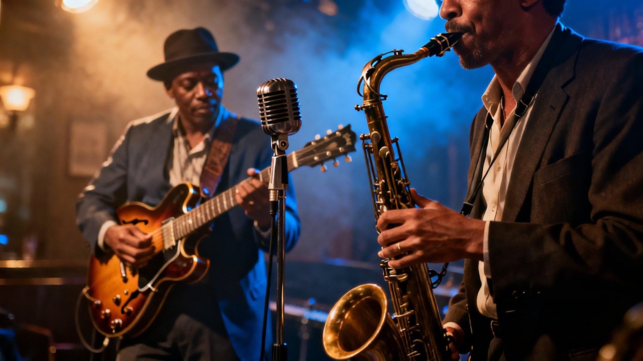 Blues Guitar & Sax Groove – Live Blues Club Session