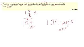 Multiplication Basic Word Problem Functional Skills Maths