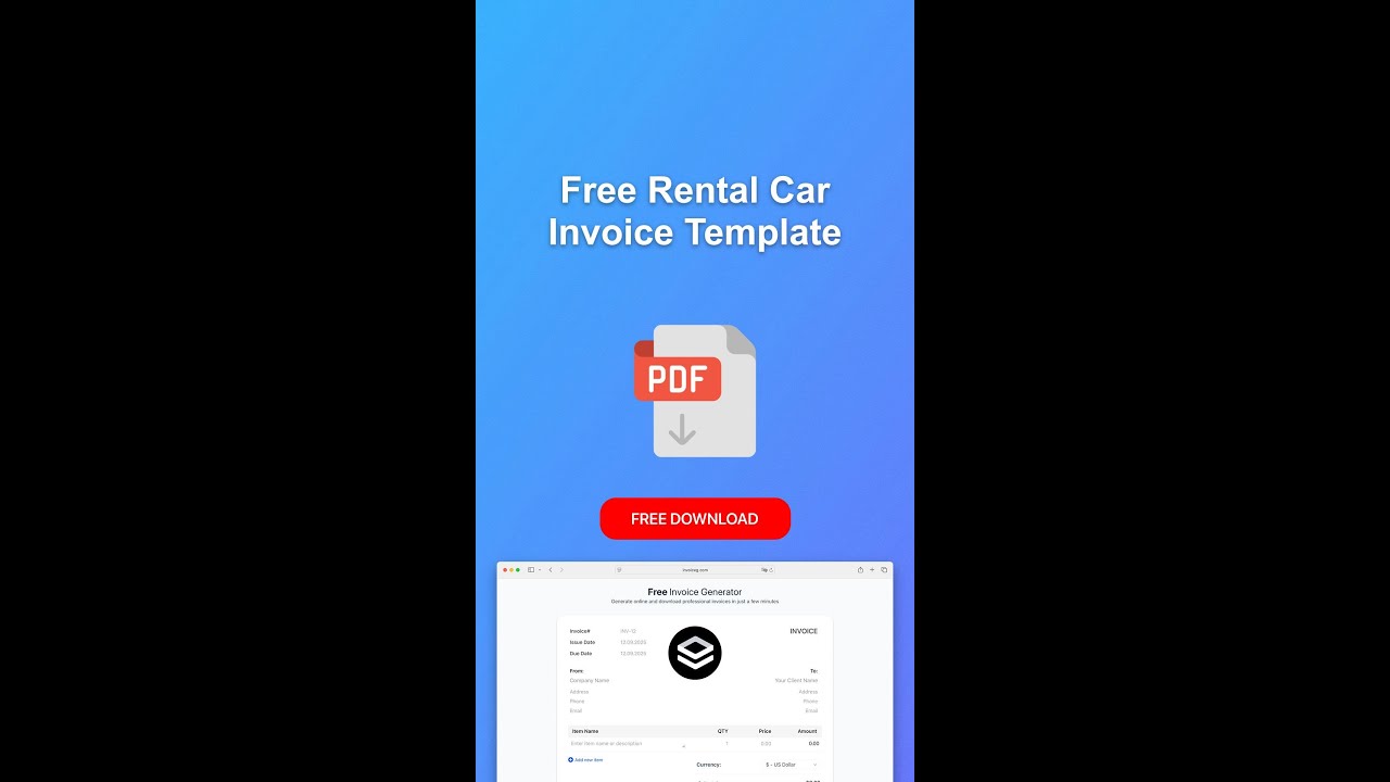 Rental Car Invoice Template 