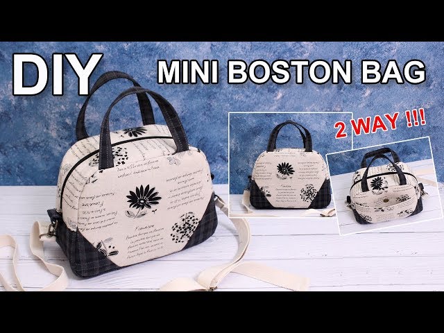 Mini boston bag with logo