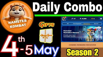 Hamster Kombat GameDev Heroes 🎮| 4 May Daily Combi 🧩 Season 2