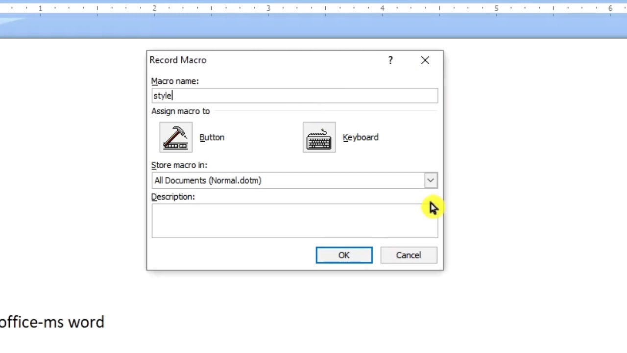 Part-38 macro recording in MS word in Telugu - YouTube