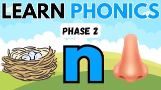 Phonics Letter Sound (n) words | Phase 2 | Phonics for Kids - Learn to Read | Alphabet Sounds