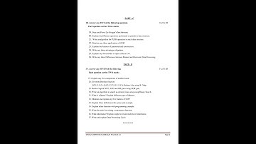 PUC II Year Computer Science Board Model Question Papers