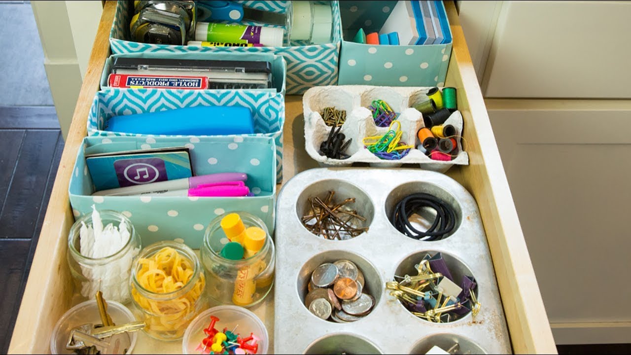 How To Organize A Cluttered Drawer Using Recycled Household Items