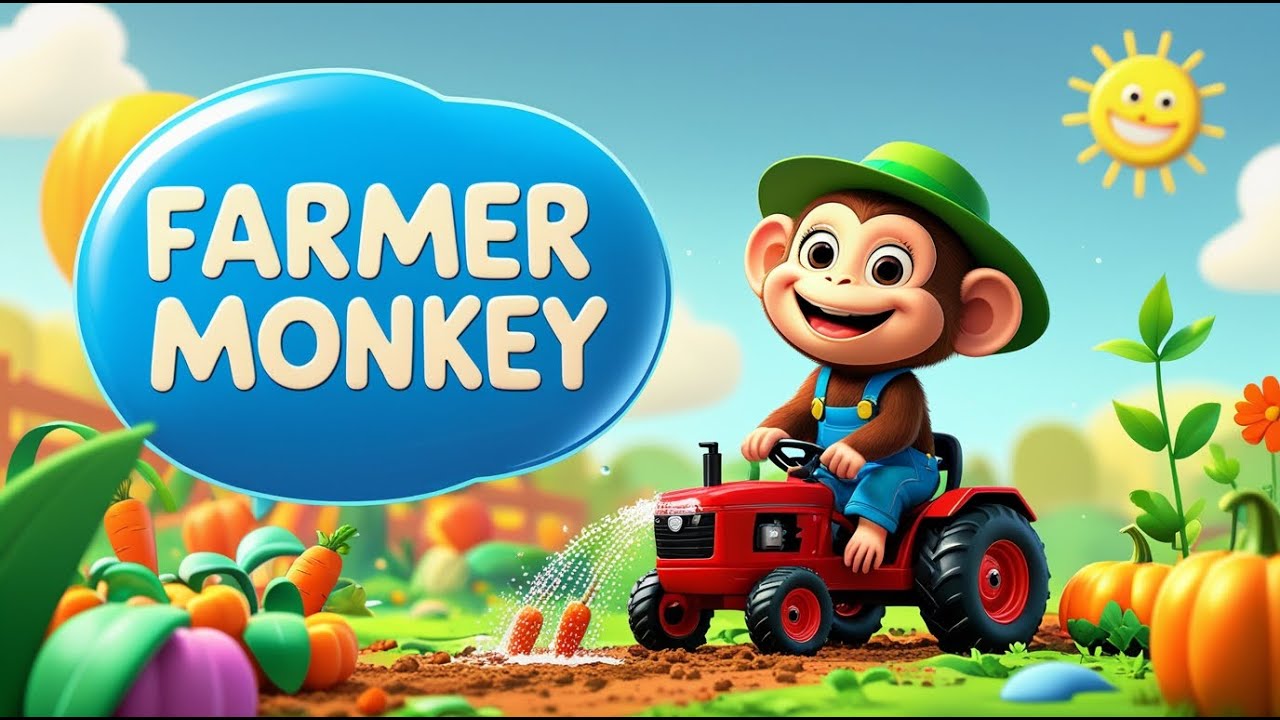 Farmer Monkey | A Peaceful Farm Story with Animals | 3d Cartoon