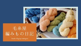 [vlog] 毛糸屋の編みもの日記 - Ep.25 / 靴下編みながら、手染め糸10色セットのミニかせを作る日