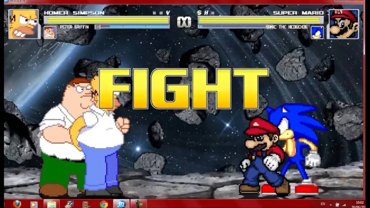 Super Mario And Sonic The Hedgehog vs Peter Griffin And Homer Simpson ...