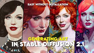 Generating Art in Stable Diffusion 2.1 | Without Installation #stablediffusion #ai