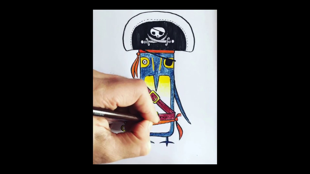 Rob Biddulph How To Draw A Pirate Penguin Youtube