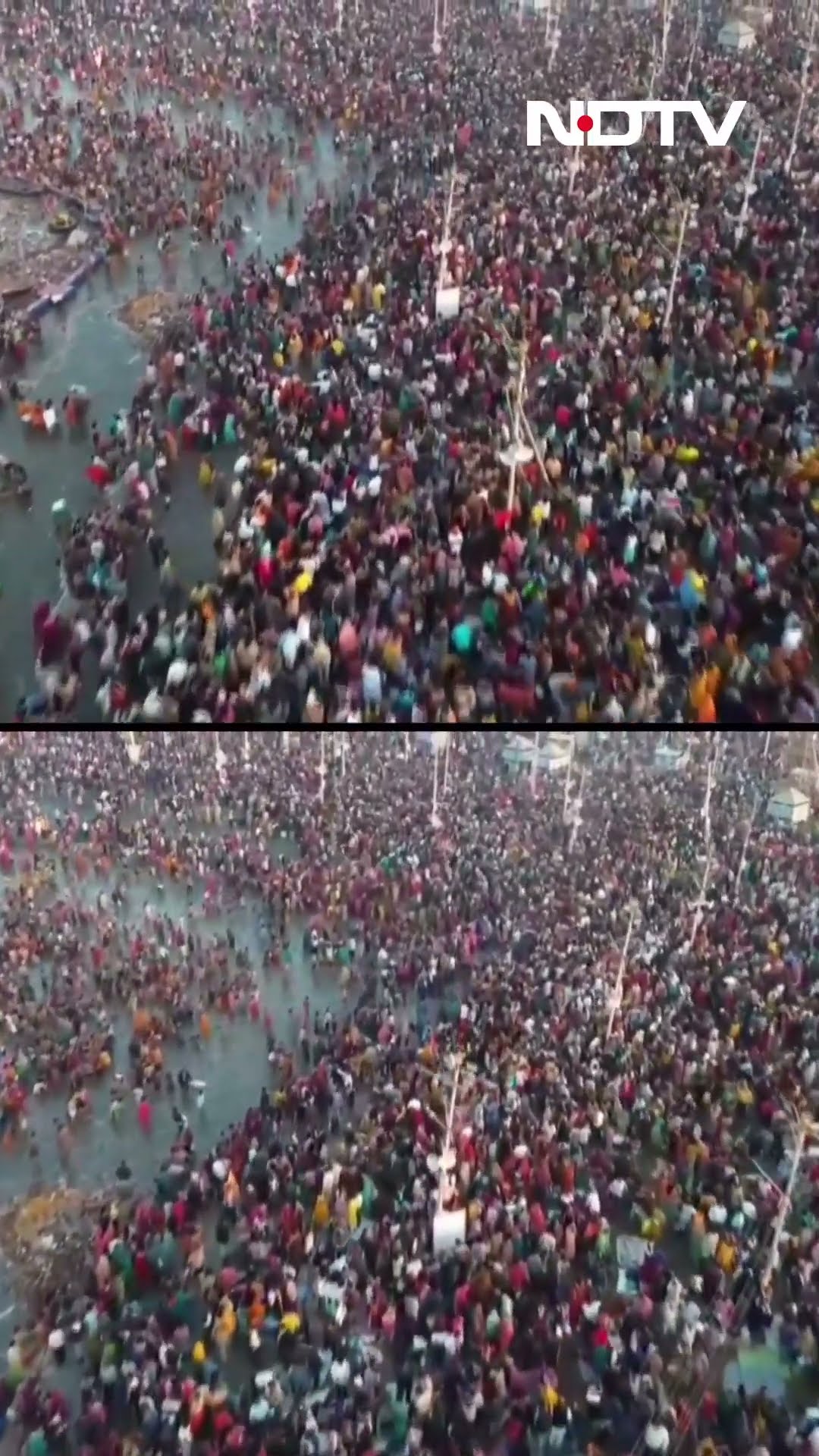 Maha Kumbh | Drone Footage From Sangam Ghats Shows Over 50 Crores Devotees Taking Holy Dip