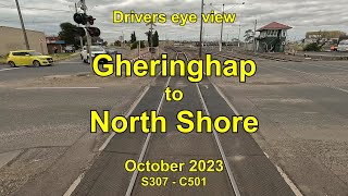 Drivers eye view, Gheringhap to North Shore, Oct 2023