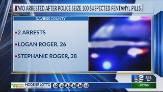 Two arrested after police seize 100 suspected fentanyl pills