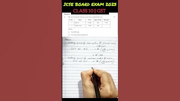ICSE Board 2023 || Class 10 || GST #shortsfeed #shorts #shorts