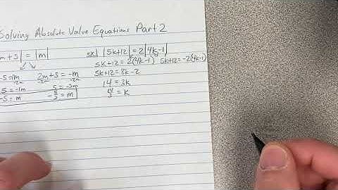 A1 1.4 Solving Absolute Value Equations Part 2