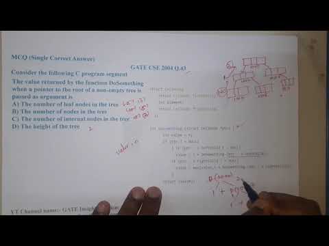 GATE CSE 2004 Q.23 || Trees ||Data Structure || GATE Insights Version: CSE