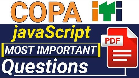 ITI COPA JavaScript MCQ questions and answers most important of computer for ITI exam 2025 pdf
