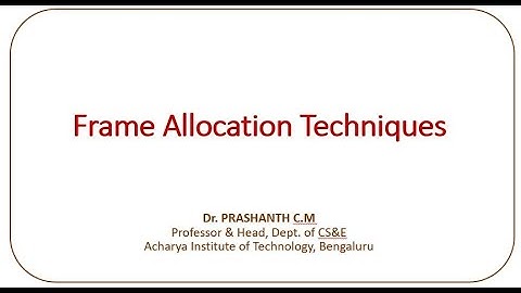 Frames allocation   Dr Prashanth CM