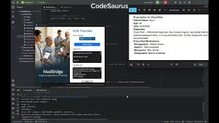 24 hour Hackathon project CodeZilla 2025 | Team CodeSaurus | MediBridge