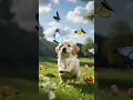 Cute dog playing with butterflies🐶🦋 #Dog #Puppy #CuteDog #DogsOfYouTube #PetVideos #animals